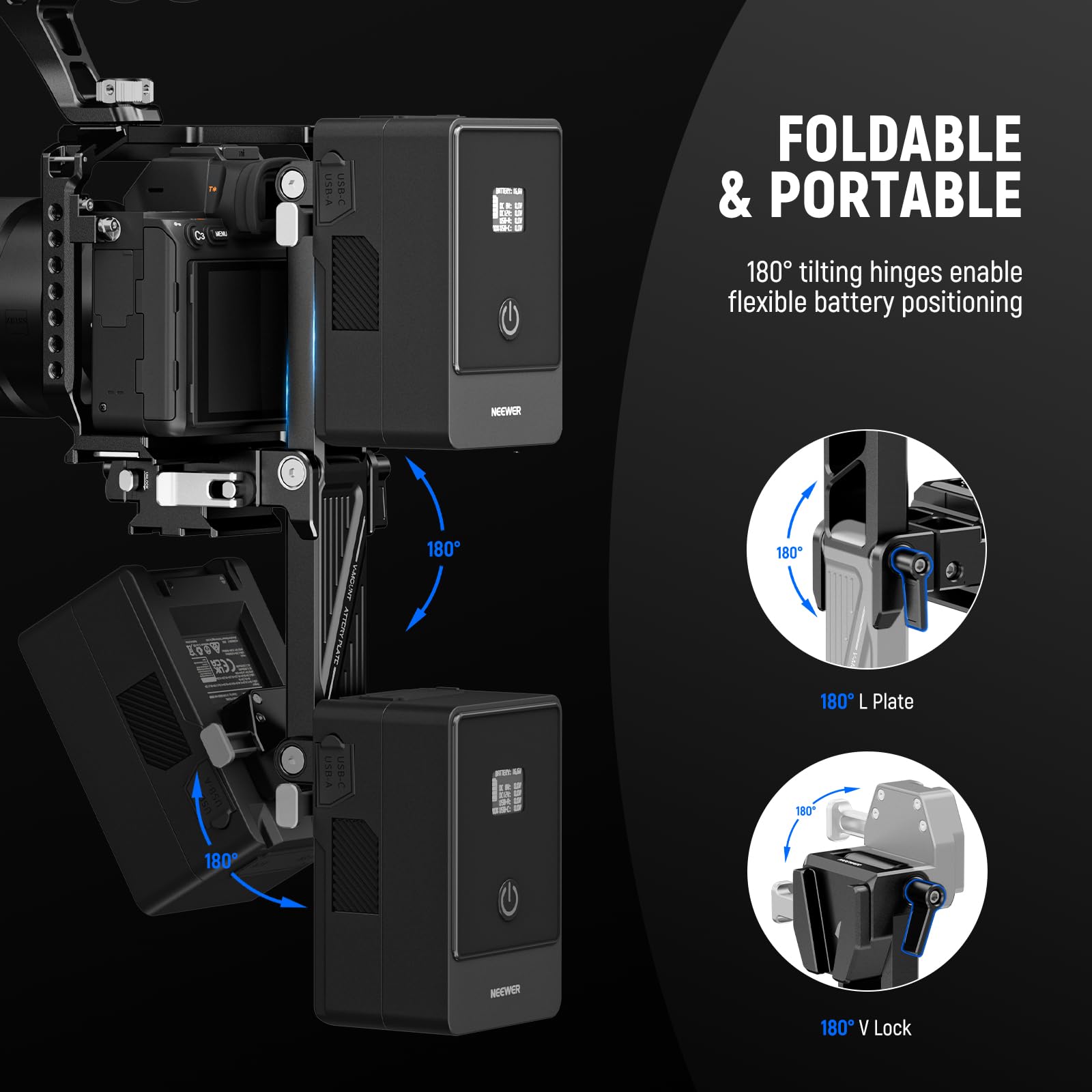 その他 V Mount Plate Amazon.com : NEEWER Foldable V Mount Battery Plate with Arca