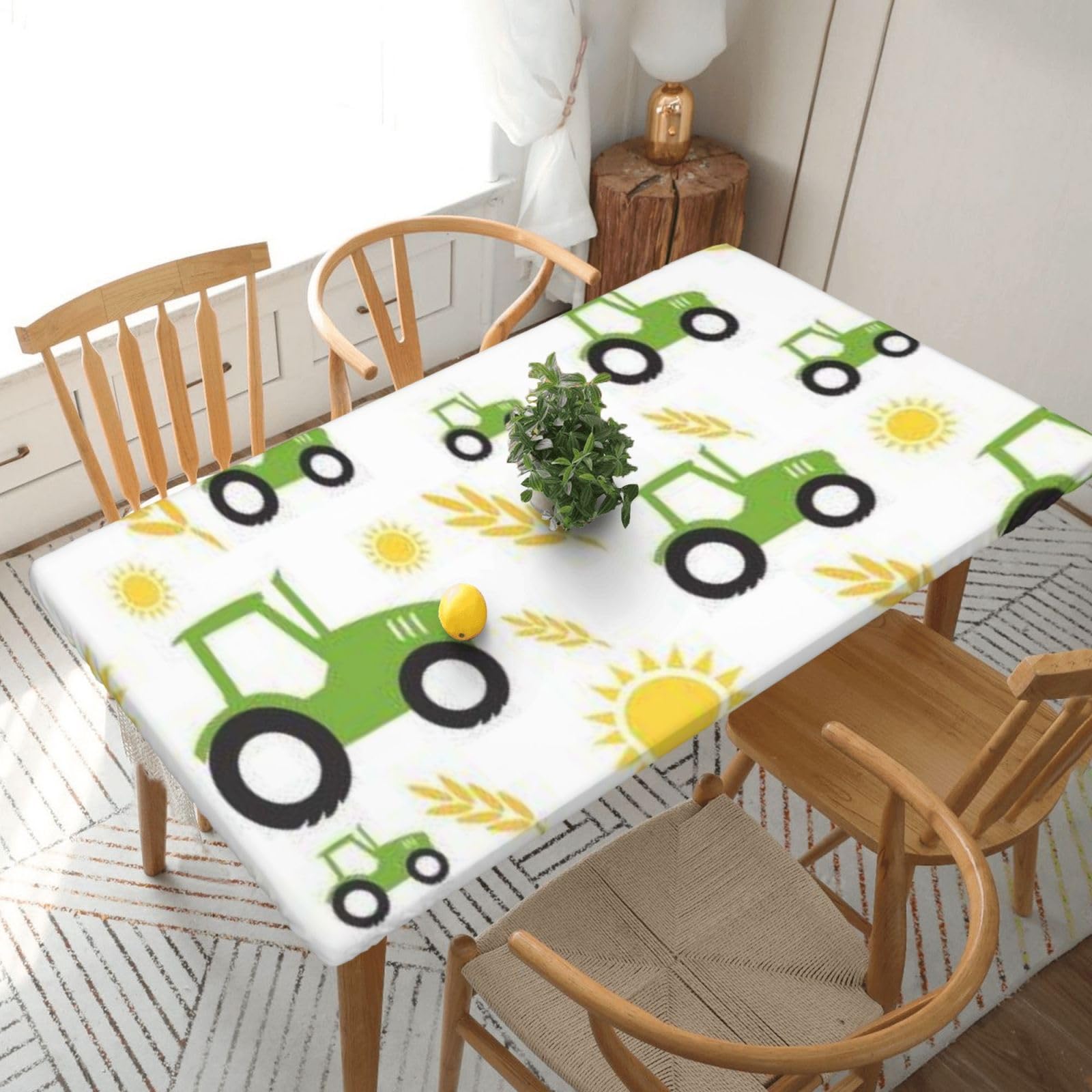 BNVSADC tractor farming Printed 5FT Tablecloth Polyester Kitchen Water Resistant Table Cloth Dining Table Decoration Table Covers, 152x76 CM