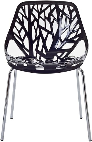 Miniatura 3 de Modway Stencil - Silla apilable moderna para cocina y comedor en color negro