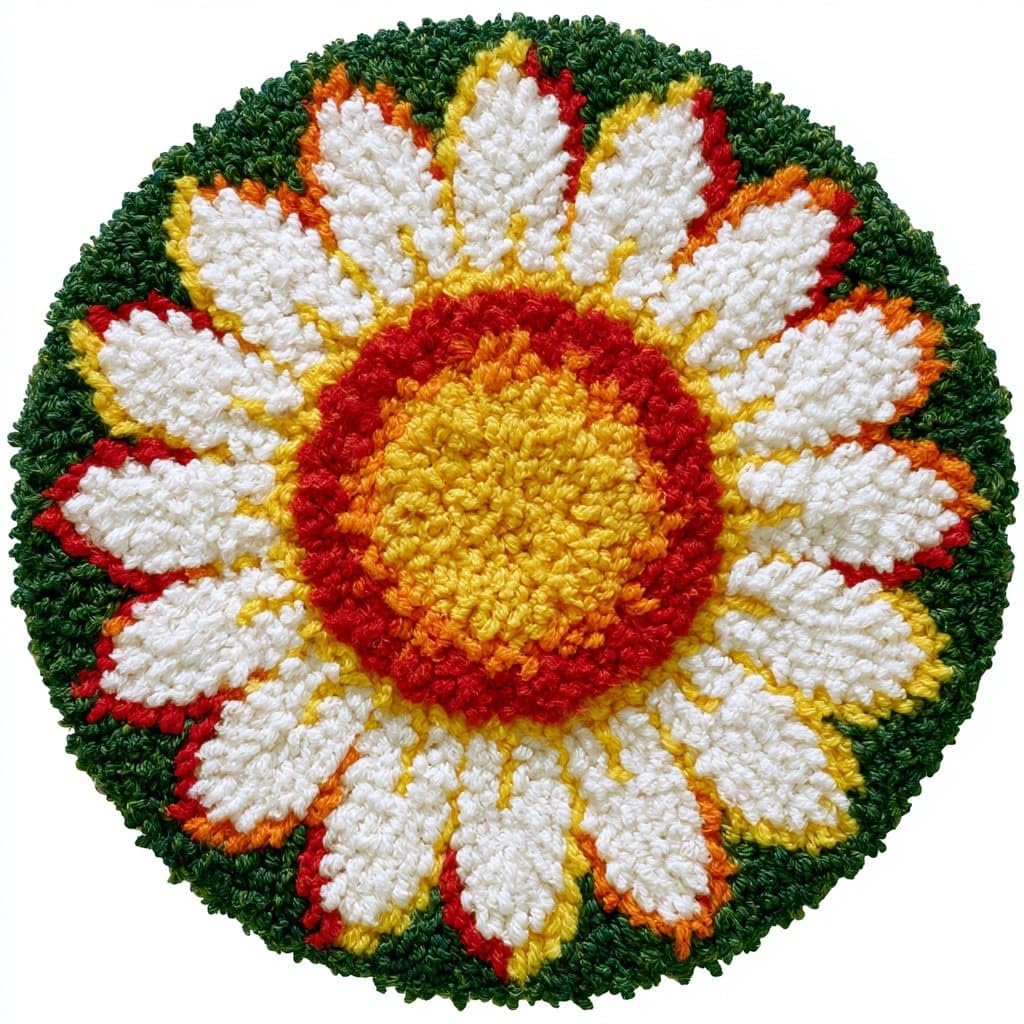 AMBATTERY Latch Hook Rug Kit Latch Hook Kits for Adults,Daisy Flowers