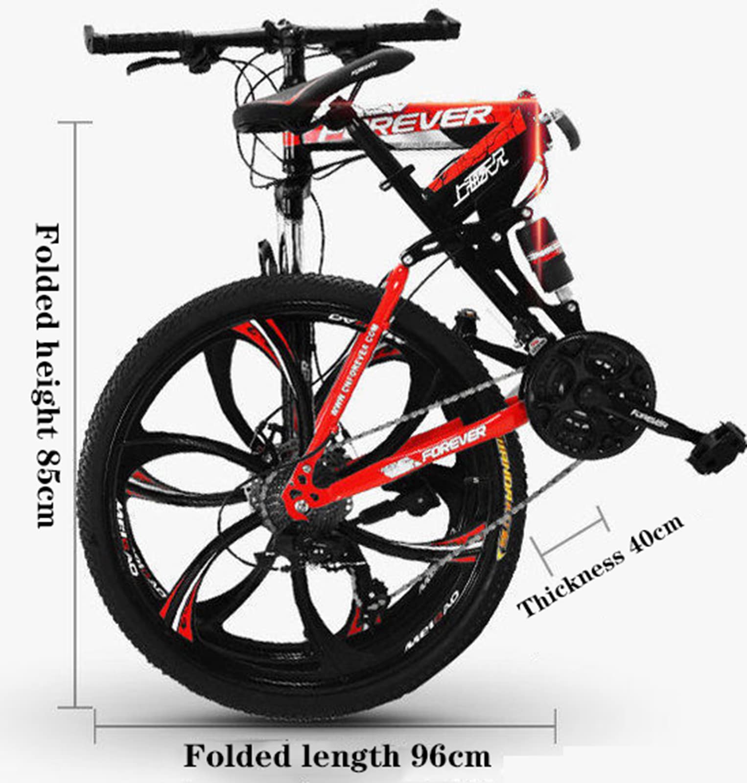 Amazon.co.jp: 24インチ折りたたみ自転車大人用マウンテンバイク、21