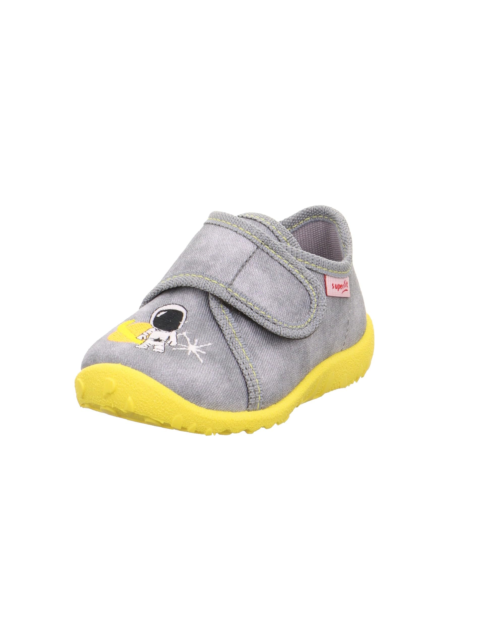 Superfit Boys Spotty Slippers, Grey 2060, 19 EU Wide, Grey 2060, 3 UK