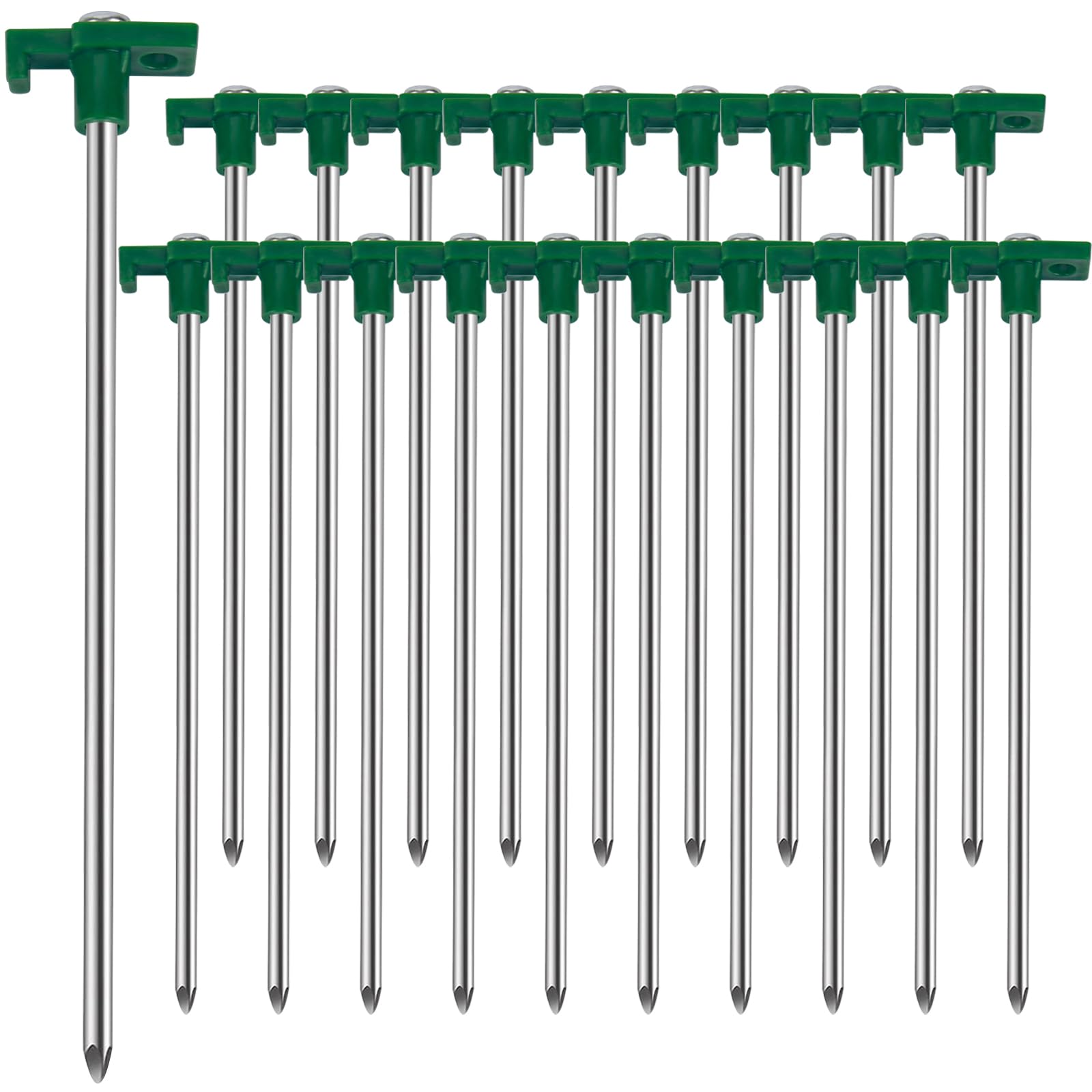 20 estacas de tienda de campaña, estacas de 9.84 pulgadas galvanizadas no oxidadas, estacas de metal para tienda de campaña, estacas de patio, anclajes de tienda de campaña de viento alto para