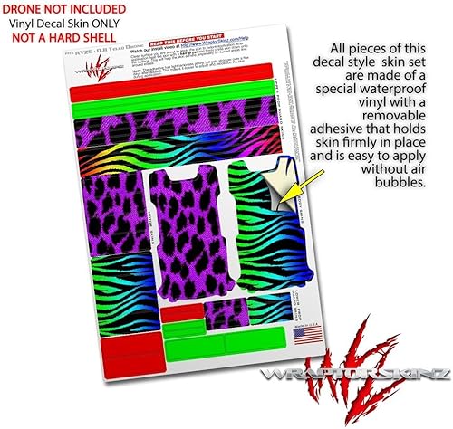 Miniatura 4 de Skin Decal Wrap 2 Pack Compatible with DJI Ryze Tello Purple Leopard Drone NOT Included