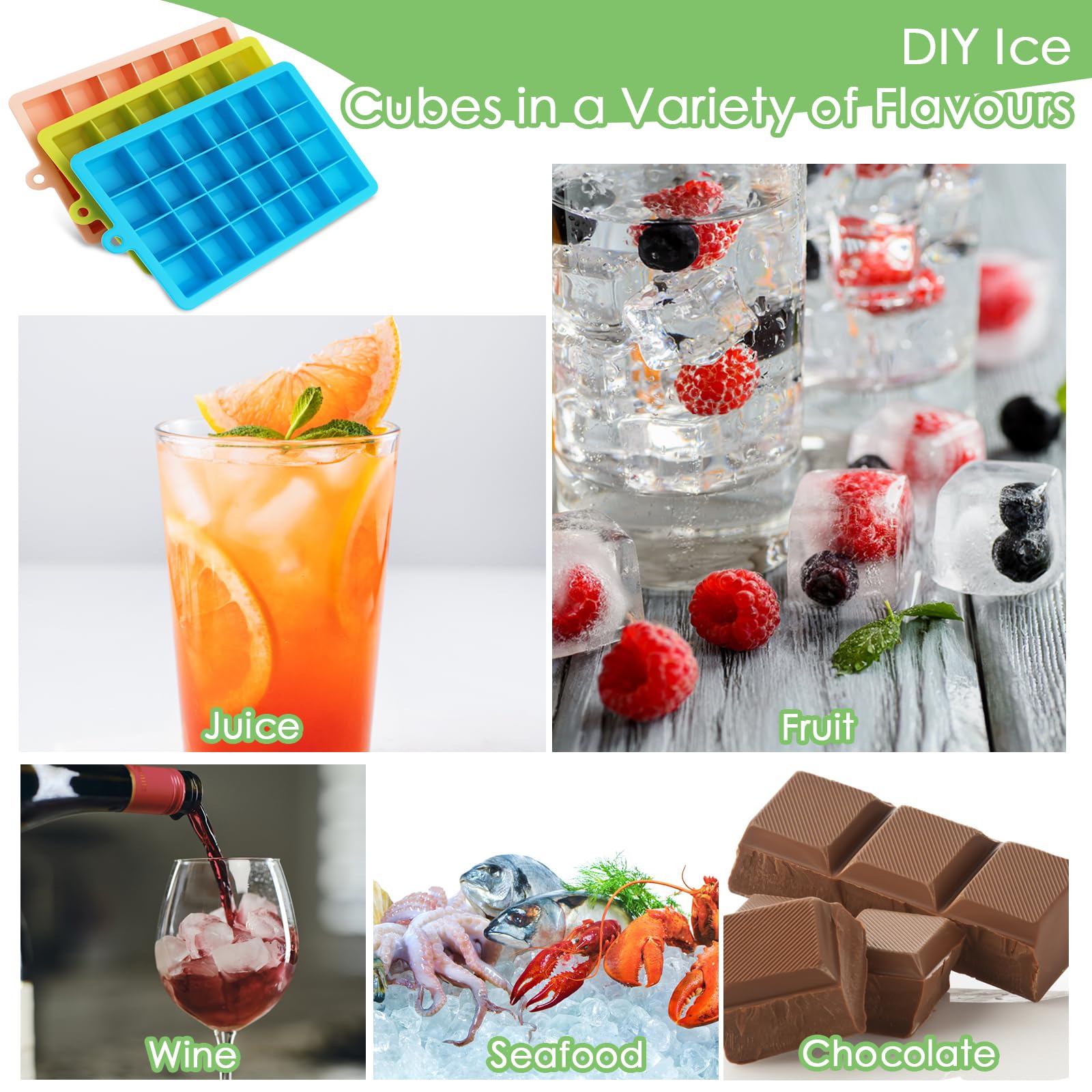 Ghiaccio Stapo, Vassoio Per Cubetti Di Ghiaccio Senza BPA A Doppio