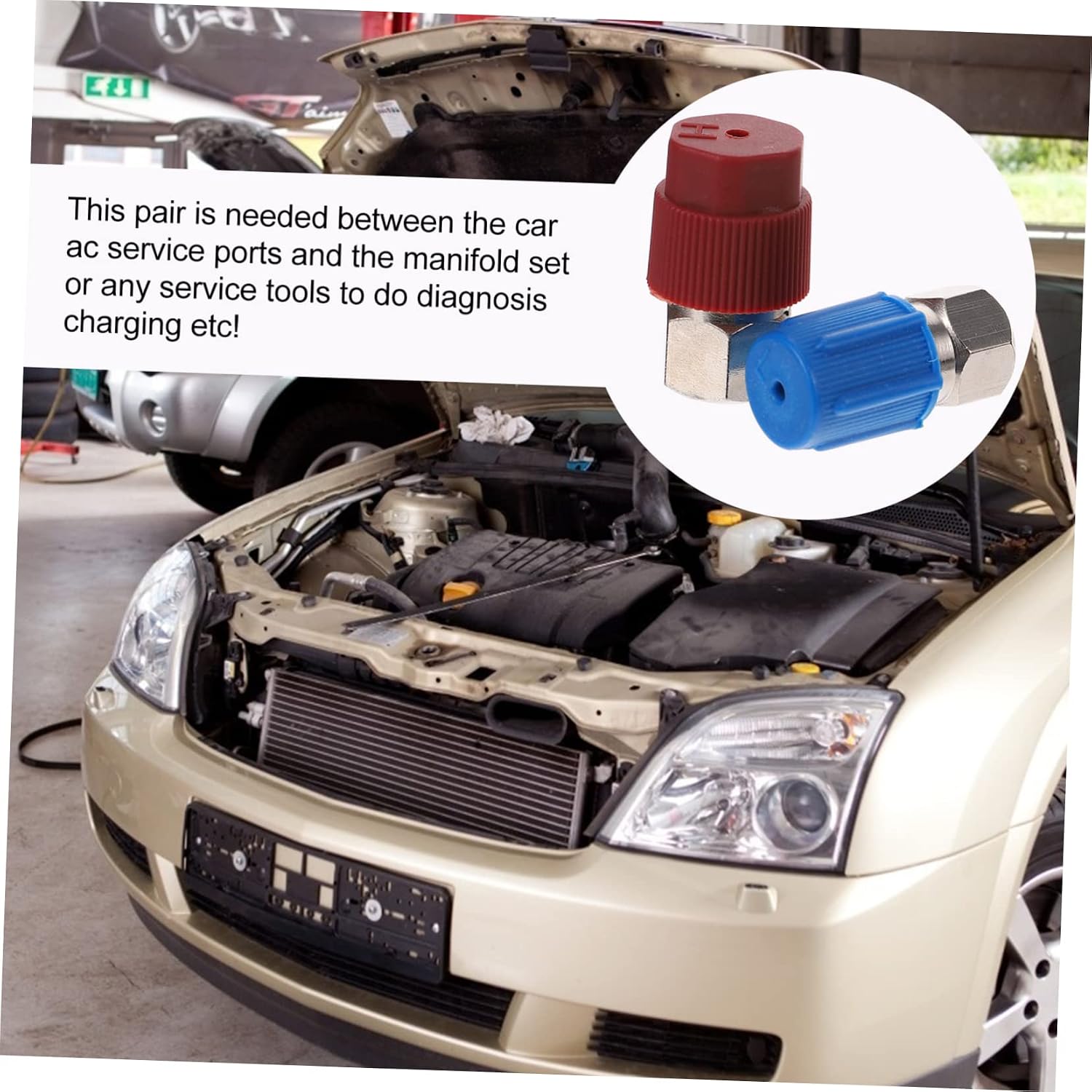 Cabilock High Low Quick Connectors Couplers for Car R134A Adapter 1/4 SAE Thread Conversion 2-Piece Set for Systems