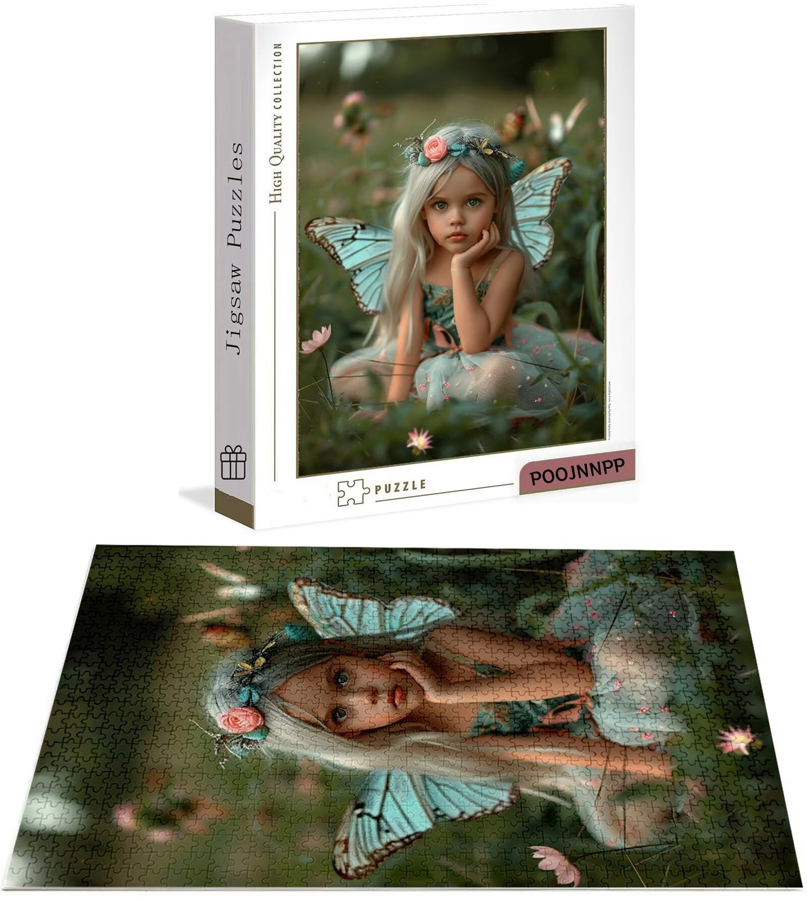 Puzzle 1500 Pièces Adultes Papillon, Puzzle 1500 Pièces Parfaitement Imbriquées Lettres au Dos, Fée Jeu éducatif défi Joue Art Puzzles Classiques, pour Adultes et Adolescents Cadeau 87 x 57 cm B-6115
