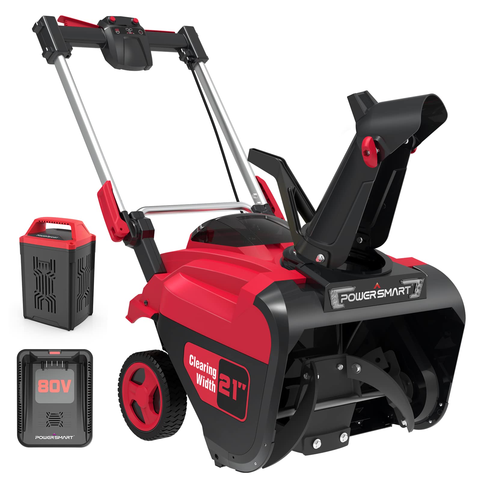Buy PowerSmart Snow Blower 80V 6.0Ah Battery Powered Snow Blower, 21