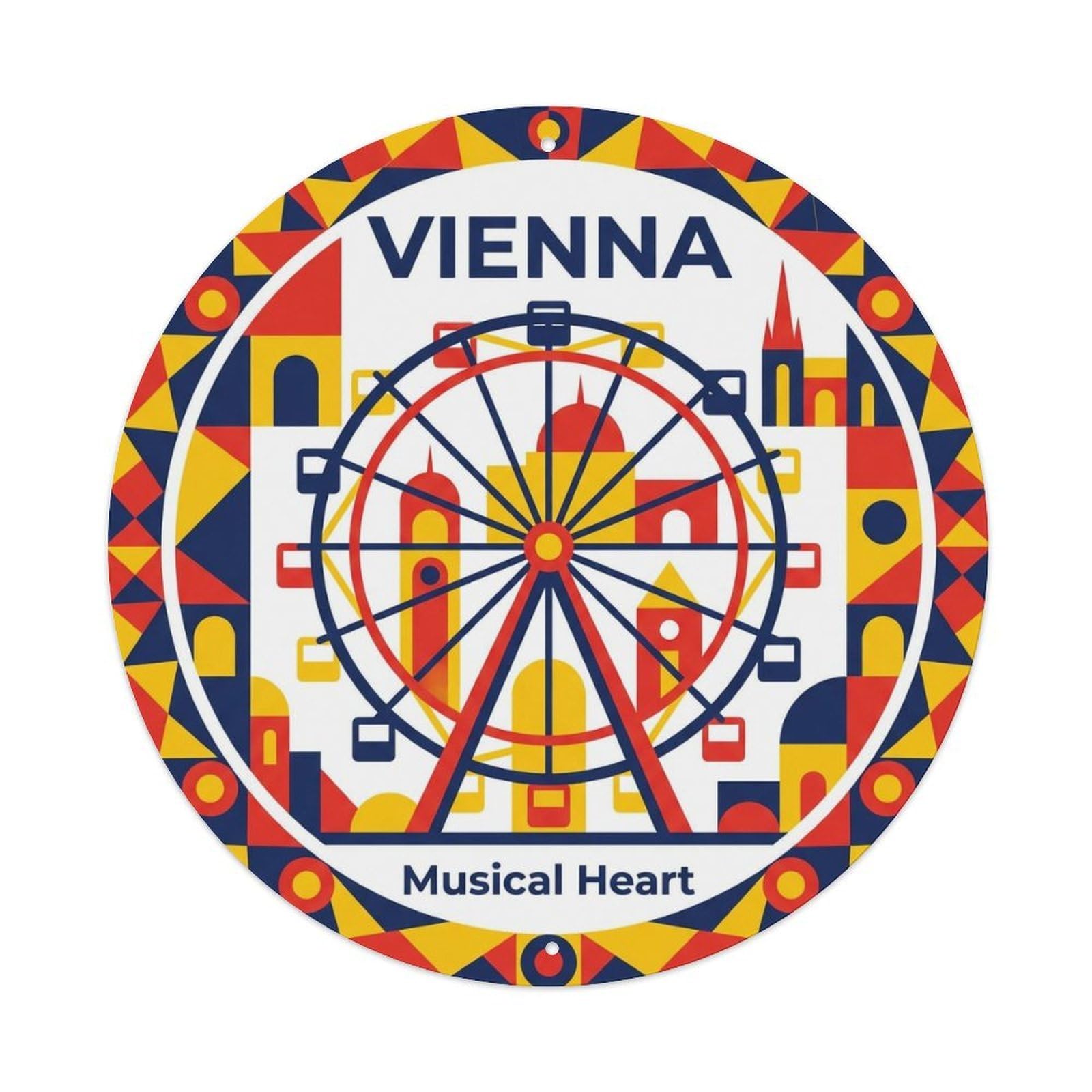 Vintage Travel Vienna Austria Getaway Metal Tin Sign