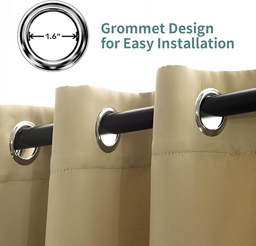 Miniatura 276 de Pickluc Cortina opaca con ojales para dormitorio, cortinas de bloqueo de luz, aislamiento térmico, reducción de ruido, 42 pulgadas de ancho x 84