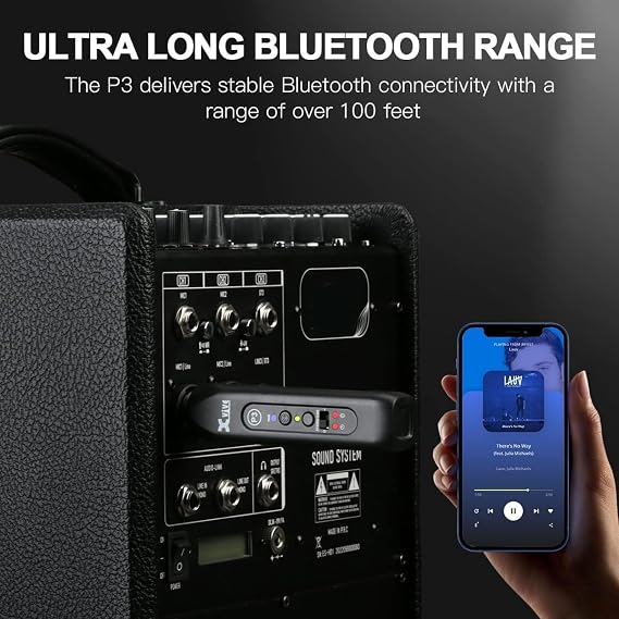 Xvive P3 Bluetooth XLR Receiver for Audio Mixer, Active PA, DJ Systems