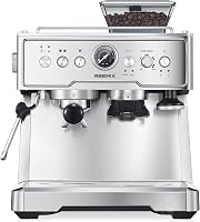 Reemix 20 Bar Espresso Kávéfőző Beépített Kávédarálóval és Tejhabosítóval Rozsdamentes 1
