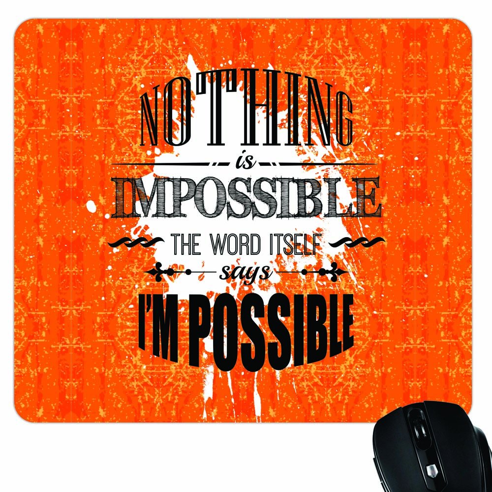 Yaya Cafe Motivational Quote Printed Mousepad - Nothing is Impossible for Computer, Pc, Laptop (B01M64FH33) Amazon Price History, Amazon Price Tracker