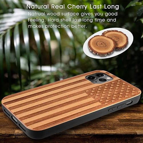 Miniatura 10 de iProductsUS - Funda de madera personalizada para teléfono compatible con iPhone 14 14 Plus 14 Pro 14Pro Max 2022 tu texto o nombre grabado en