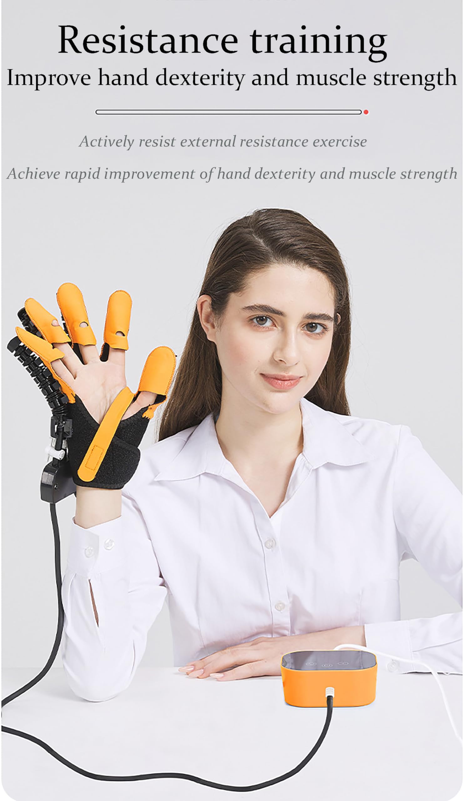Guanti Robot per Riabilitazione, Dispositivo Elettrico per L'allenamento Della Mano Con Il Dito, Attrezzatura per Il Recupero Del Colpo Della Mano Da 1-9 Livelli