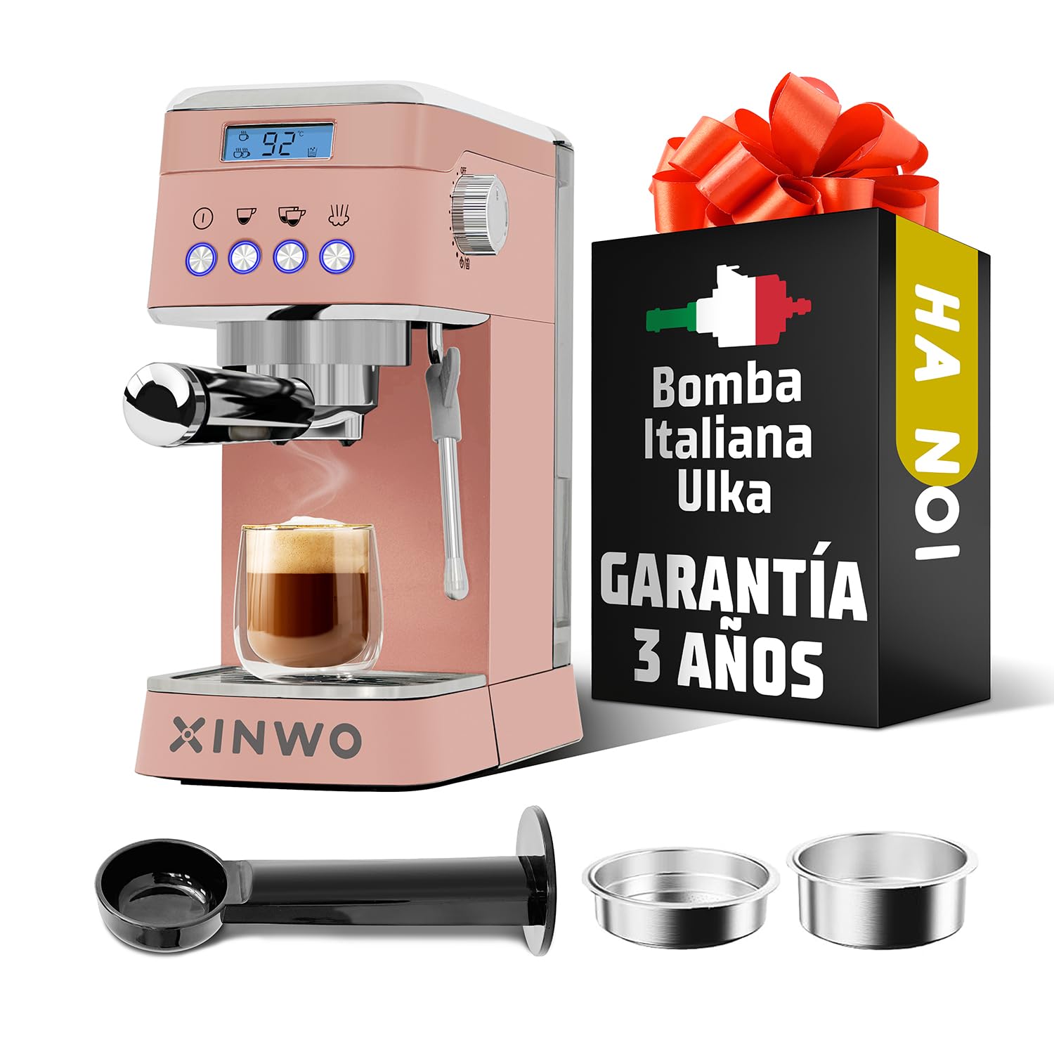 XINWO Cafetera Hanoi - Cafetera Express para Espresso y Cappuccino
