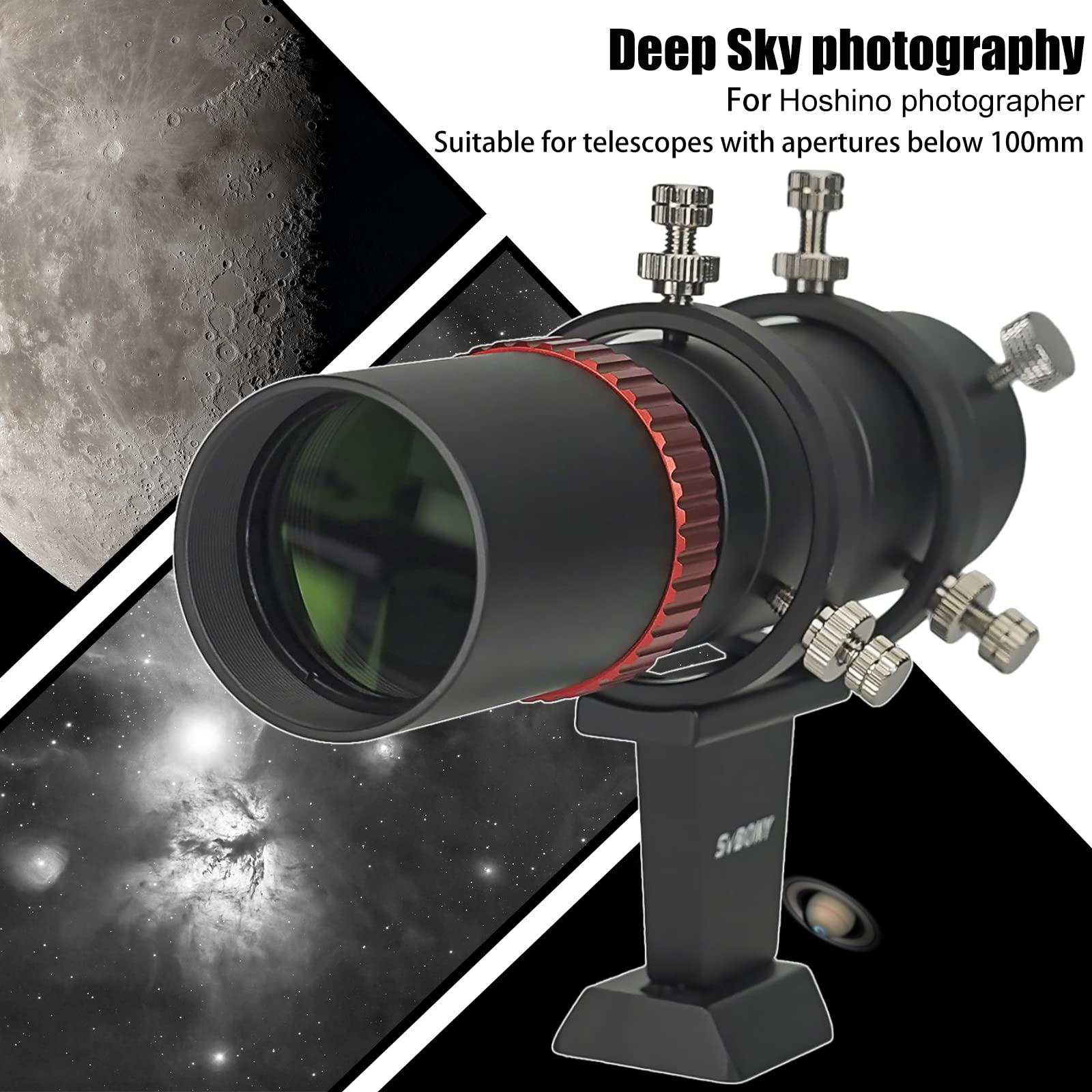 Svbony SV165 Mini Guide Scope 40F4, 1,25Zoll FMC-Beschichtung mit Spiralförmigem Fokussierer, Koaxiale Ausrichtung, Einstellbar Aluminiumlegierung, Kompatibel mit ZWO QHY Auto Guide Find Camera