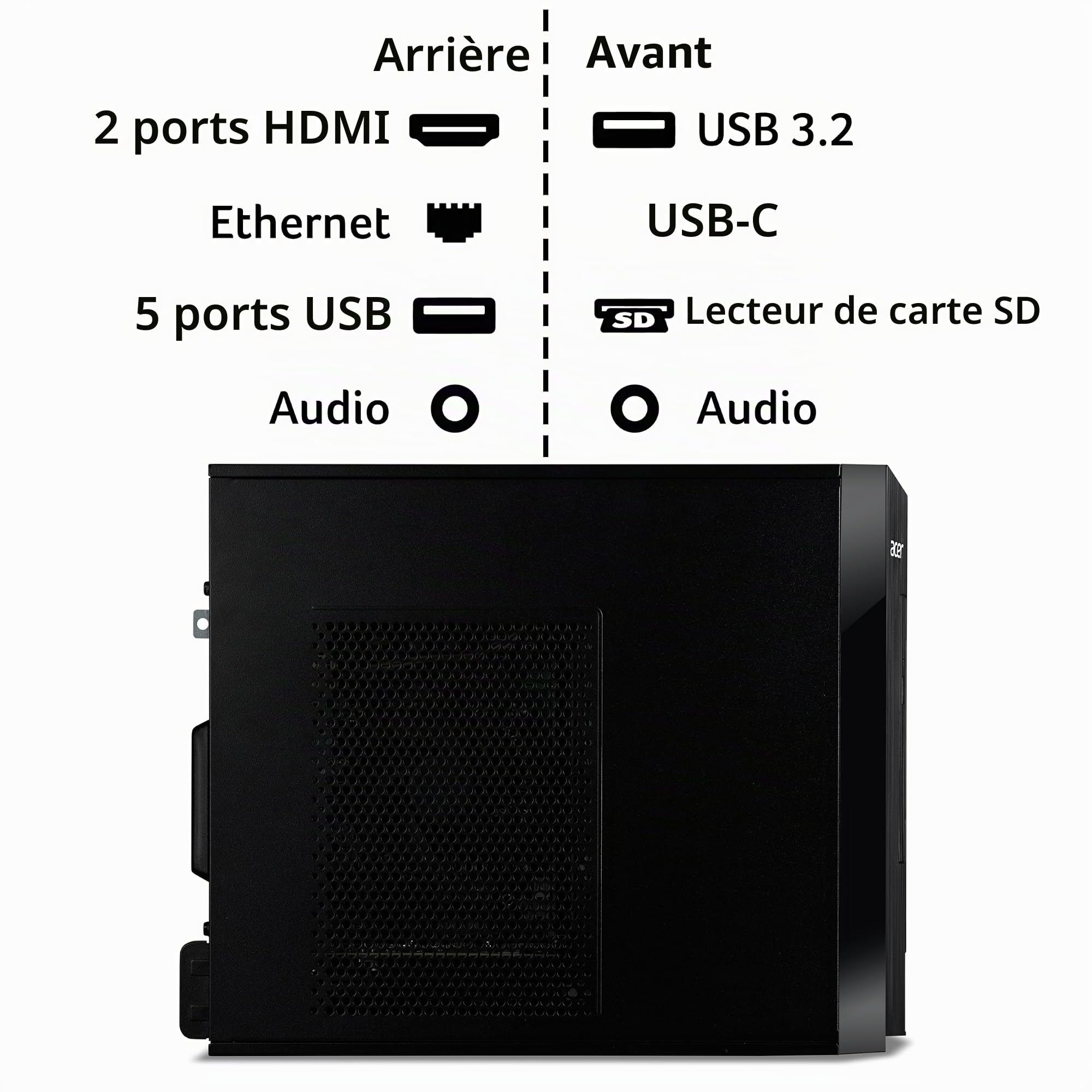 Acer Aspire XC-1785, Core i7-14700, 16 Go de RAM, SSD 1 To, Windows 11