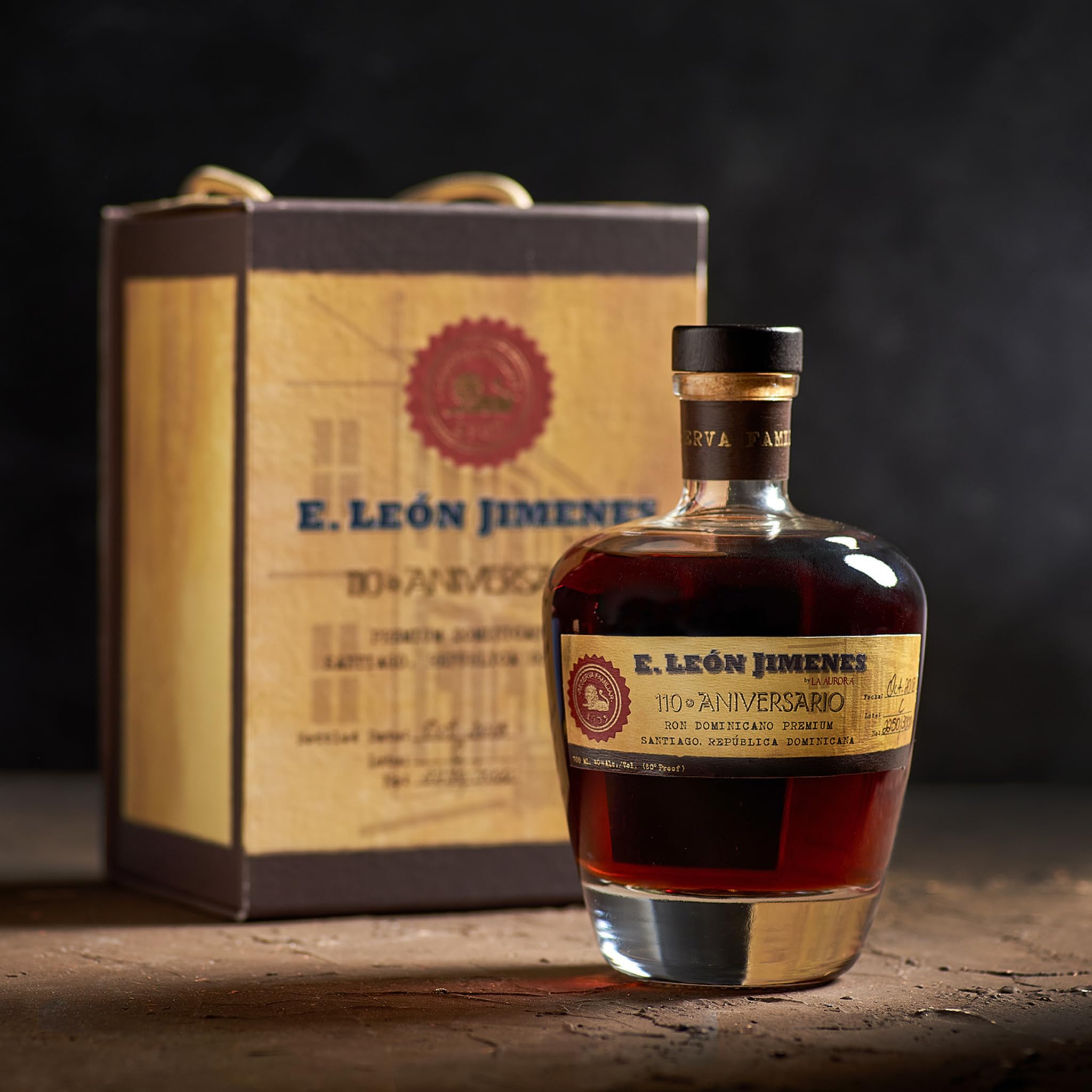 Ron E. León Jimenes 110 Aniversario – Edición Limitada 700 ml | 10 Años de Añejo | Tradición Premium Dominicana | Bogusto