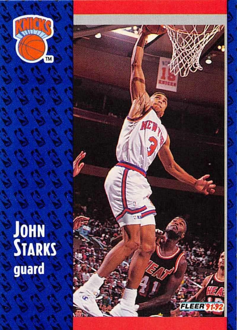 1991-92 Fleer Basketball #330 John Starks RC Rookie Card New York Knicks Official NBA Trading Card From Fleer/Skybox