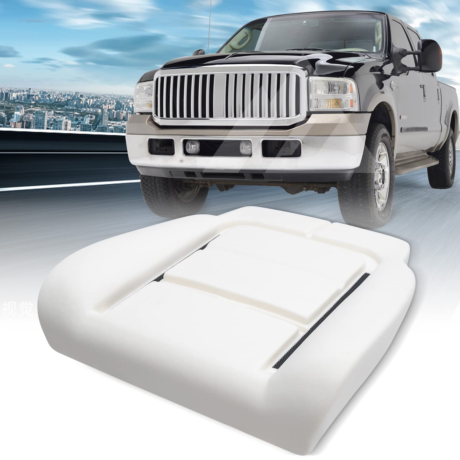 Photo 1 of NJTYJE Left Driver Side Front Seat Bottom Replacement Cushion Lower Pad Compatible with 2001-2007 Ford F250 F350 F450 F550 Super Duty 2001-2007 Ford Super Duty