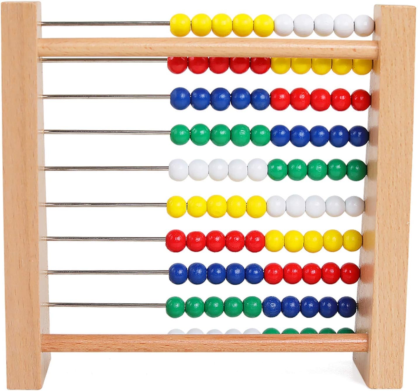 Abacus for Kids Math Preschool Number Learning Classic Wooden Toy Developmental Toy Wooden Beads 8 Extension Activities Great Gift Toddler Girls and Boys