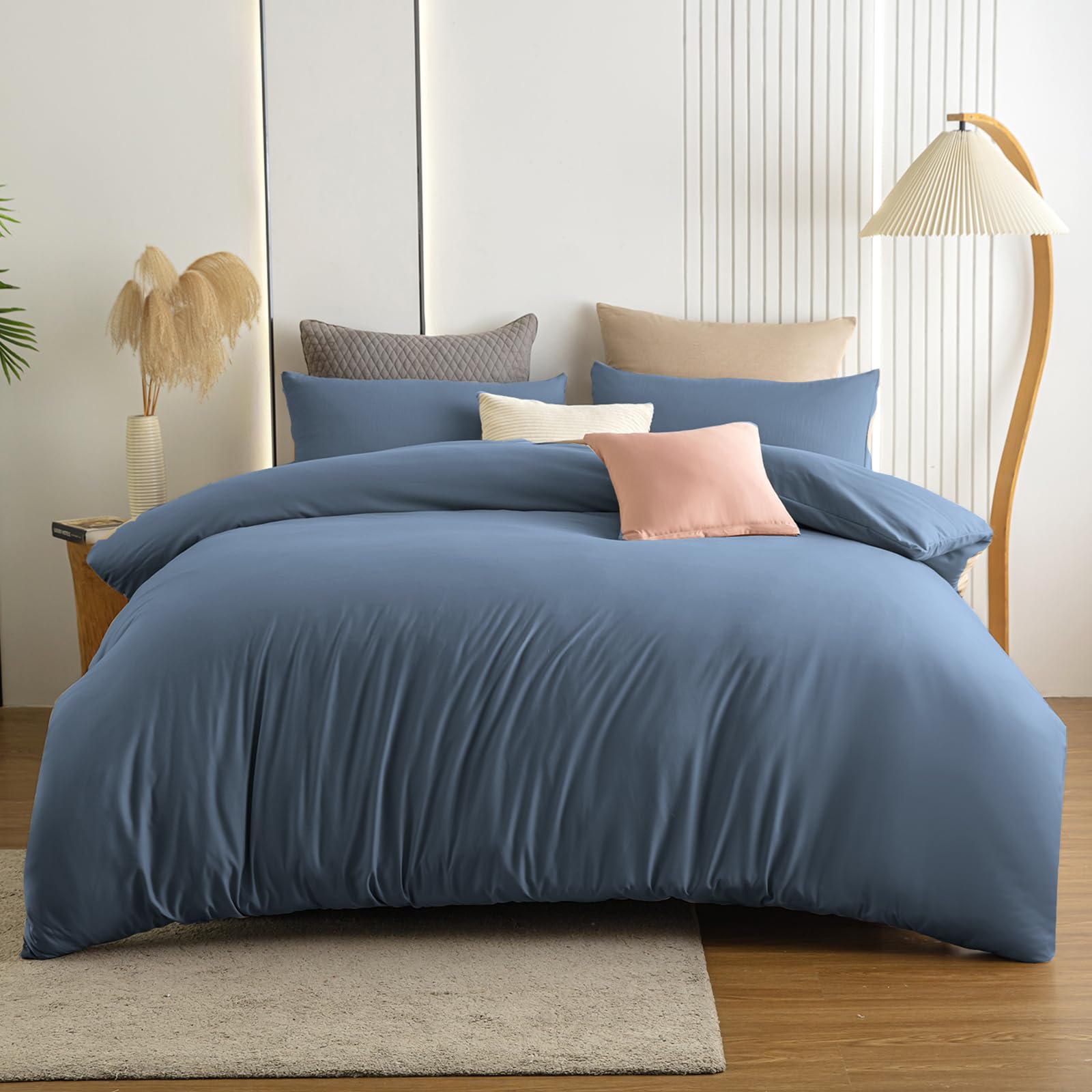 Soifox Beddengoed van 220 x 240, beddengoedset van microvezel strijk- en kreukvrij dekbedovertrek set met 80 x 80 cm kussensloop, met ritssluiting, rood, set van 2 Soifox Beddengoed van 220 x 240, beddengoedset van microvezel strijk- en kreukvrij dekbedovertrek set met 80 x 80 cm kussensloop, met ritssluiting, rood, set van 2
