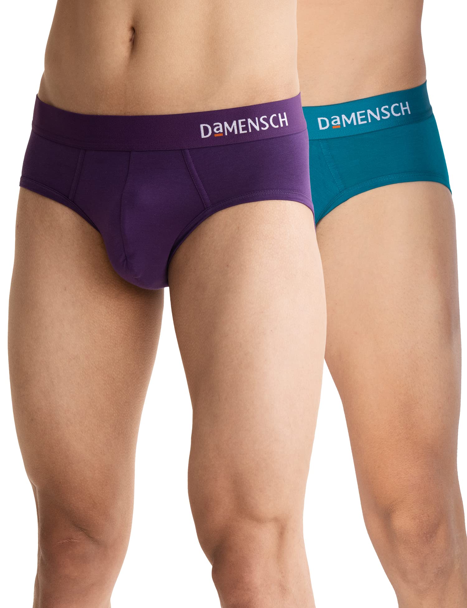 DAMENSCH Cotton Blend Regular Fit Solid Brief Underwear Anti-Bacterial Moisture Wicking Breathable Microfibre Waistband Stretchable Deo-Soft Brief for Men