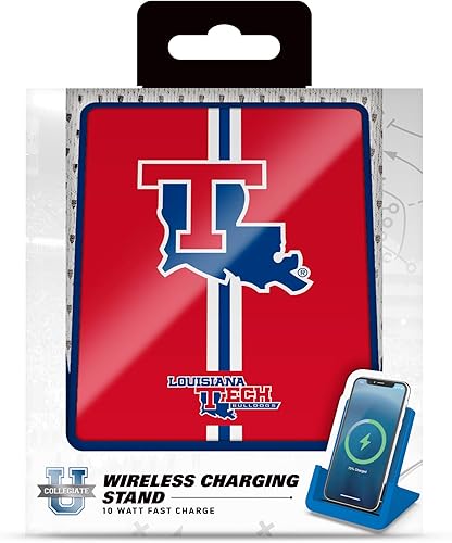 Miniatura 3 de SOAR NCAA Cell Phone Wireless Charging Stand V.4, Louisiana Tech Bulldogs