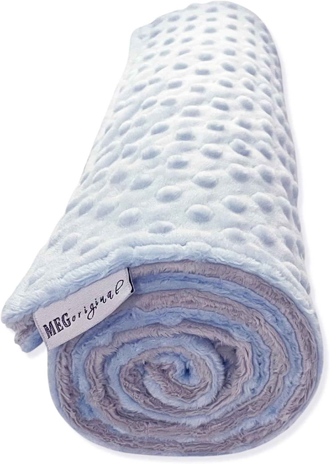 MEG ORIGINAL Blue & Gray Minky Dot Baby Boy Blanket (Snuggle (30 x 30 inches))
