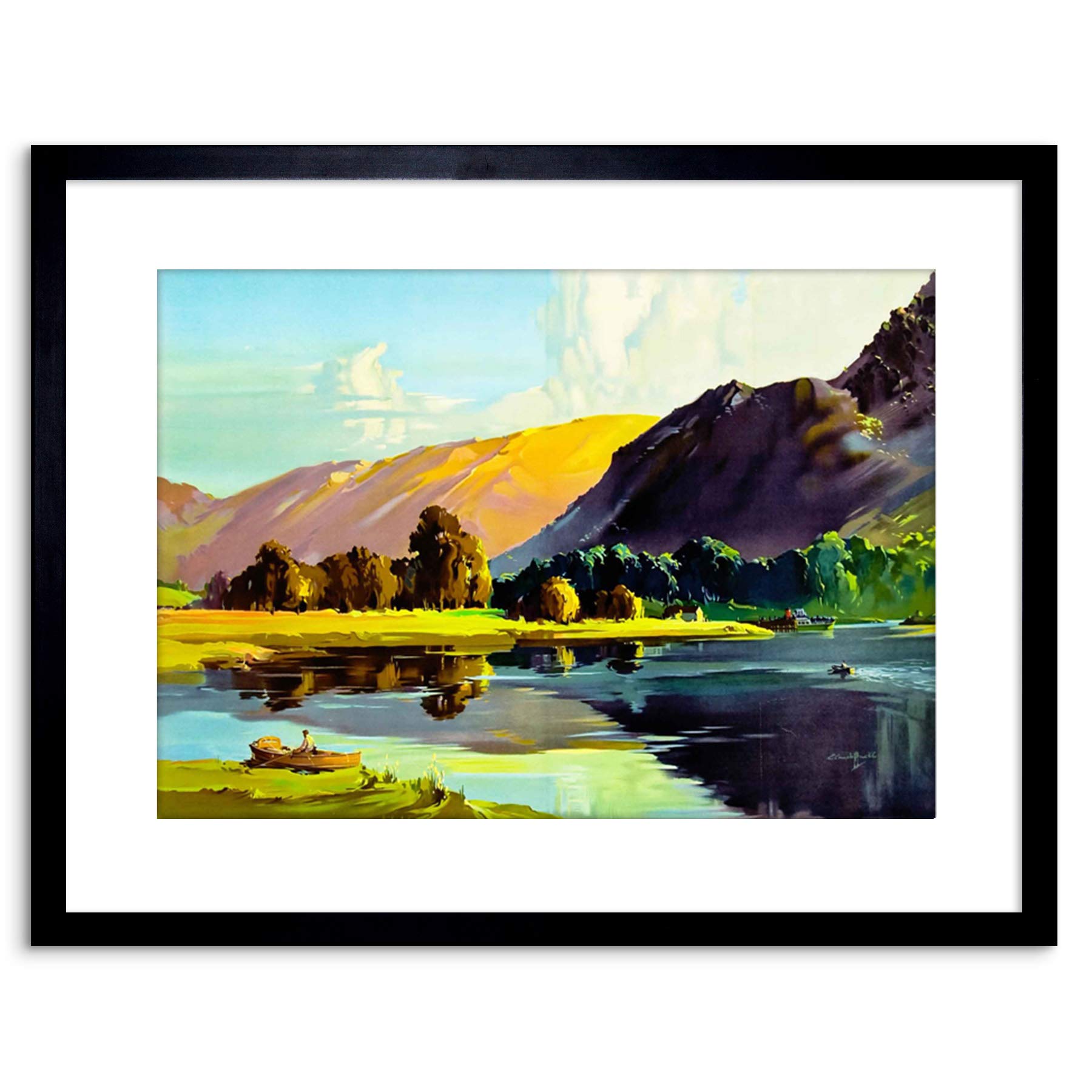Wee Blue Coo Painting Lake District Cumbria England Scenic Framed Wall Art Print