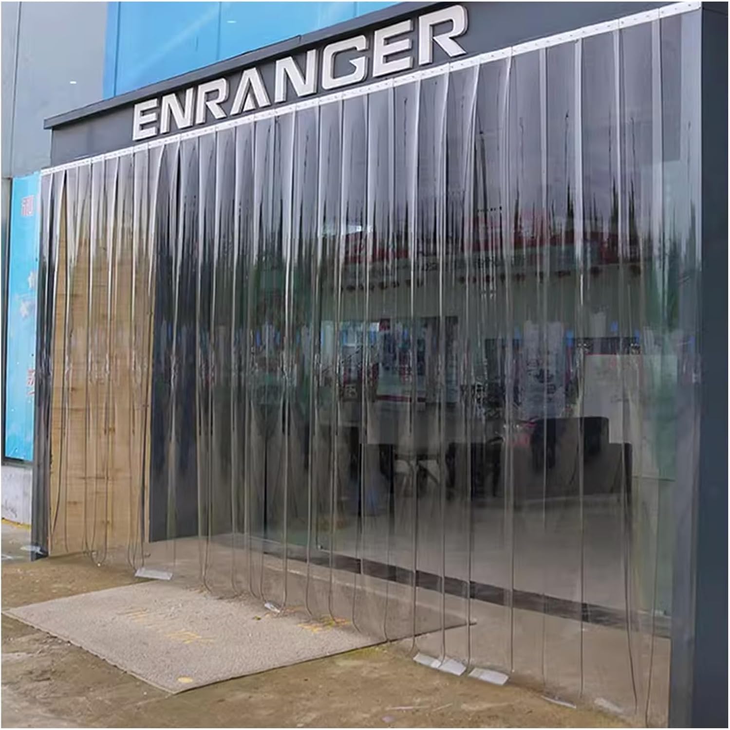 Plastic Strip Door Curtain Clear PVC Curtain Strips Wind and Sound Insulation for Pavilions, Gardens, and Cold Storage Rooms (Color : Clear, Size : 195x90cm)