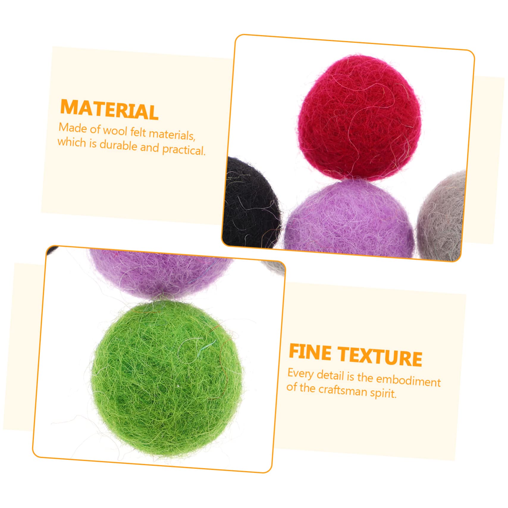 Operitacx Mini Pom Pom Balls 100pcs DIY Felt Ball Decor Felting Material for Knitting