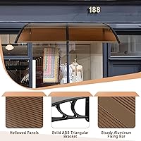 Vista 41 de Tangkula 2 Pack 40" x 40" Window Awning, Modern Polycarbonate Overhead Door Awning with Hollow Sheet for Rain Snow Sunlight Protection, UPF 50+