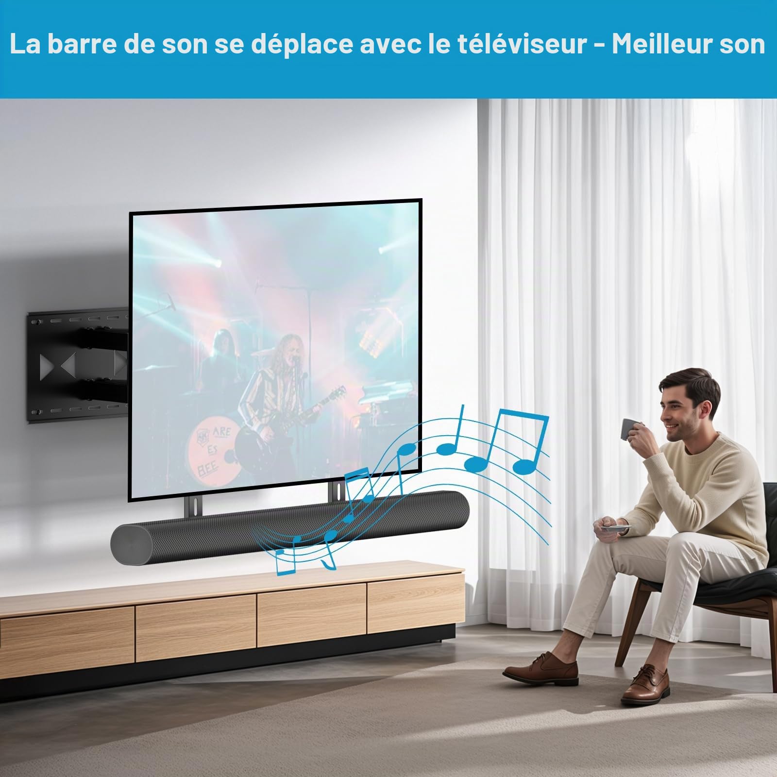 Support Sonos et arc TV, supports de barre de son réglables