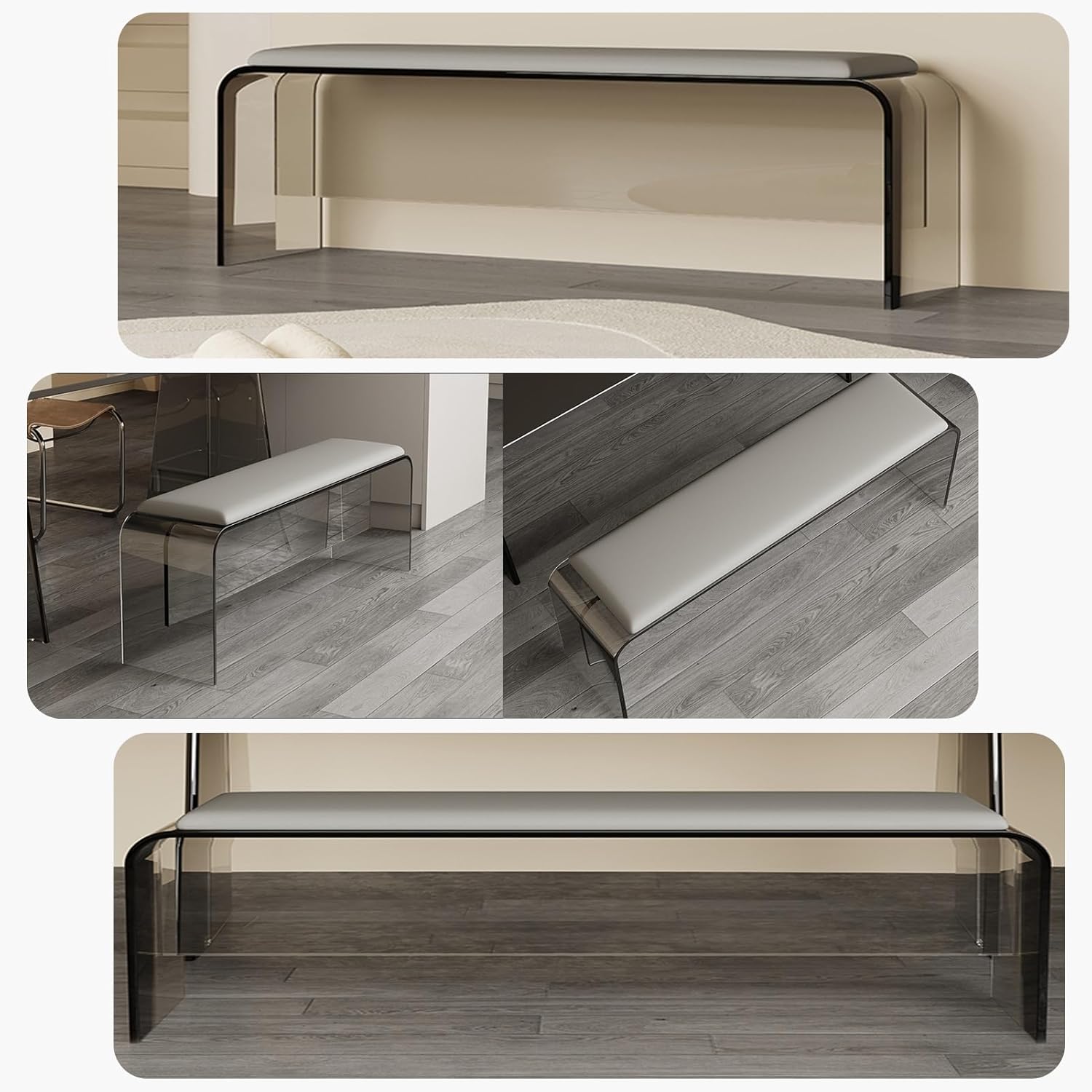Indoor Entryway Bench, Dining Bench, Bedside Bench, Robust Construction, Rustic Storage Bench Seat, Shoe Changing Bench, for Bedroom Living Room Hallway(White A,80cm/31.5in)