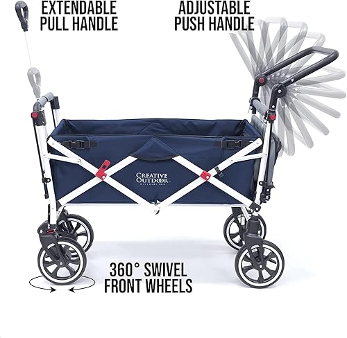 Miniatura 8 de Carrito de cochecito plegable creativo para exteriores para niños serie Titanium Plus  Beach Park Garden y portón trasero rojo sólido