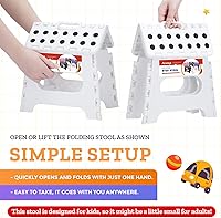 Vista 7 de ACSTEP Taburete Plegable de 7.5 Pulgadas, Taburete Plegable para Niños, Capacidad de 176 lb, Taburete Plegable y Colapsible de Plástico, Taburetes