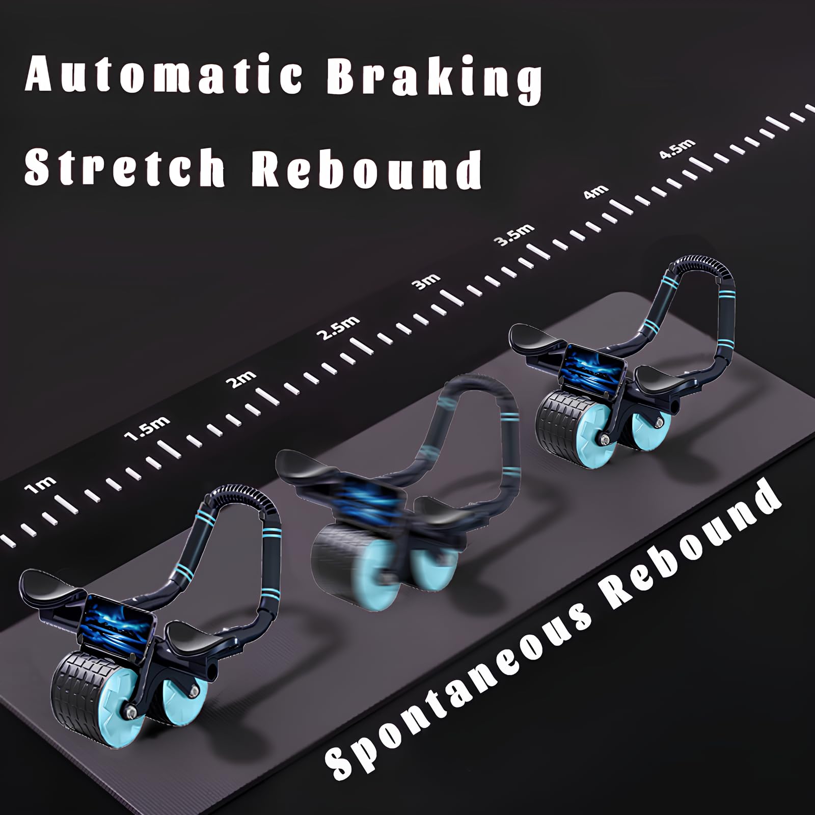 Rotella Addominali Con Doppie Ruote E Rimbalzo Automatico - Attrezzo Fitness Per Addominali E Core - Foto 6