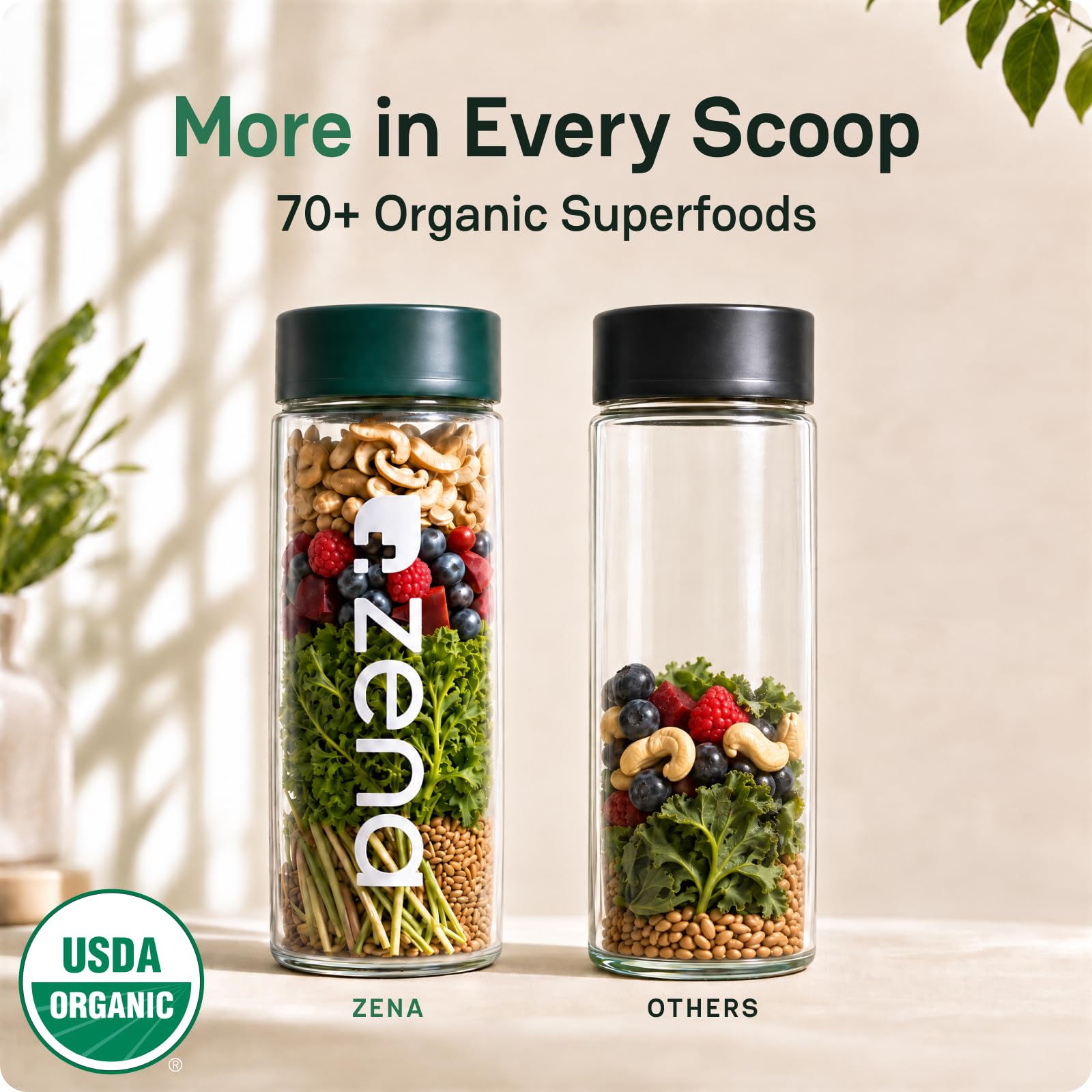 Zena Nutrition Organic Super Greens Powder, Mixed Berry, 30 Packets — Amazon image 2