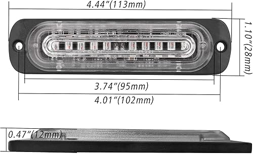 Miniatura 5 de Paquete de 4 luces LED estroboscópicas ultra delgadas de 4.4 pulgadas, 10 luces LED estroboscópicas de montaje en superficie (rojoazul)