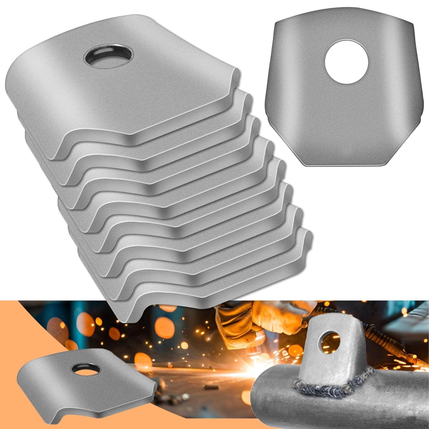 Trick Tabs Weld Tabs Universal Weld on Tabs with a 3 8 Hole 1 8 Thick 1-3 4