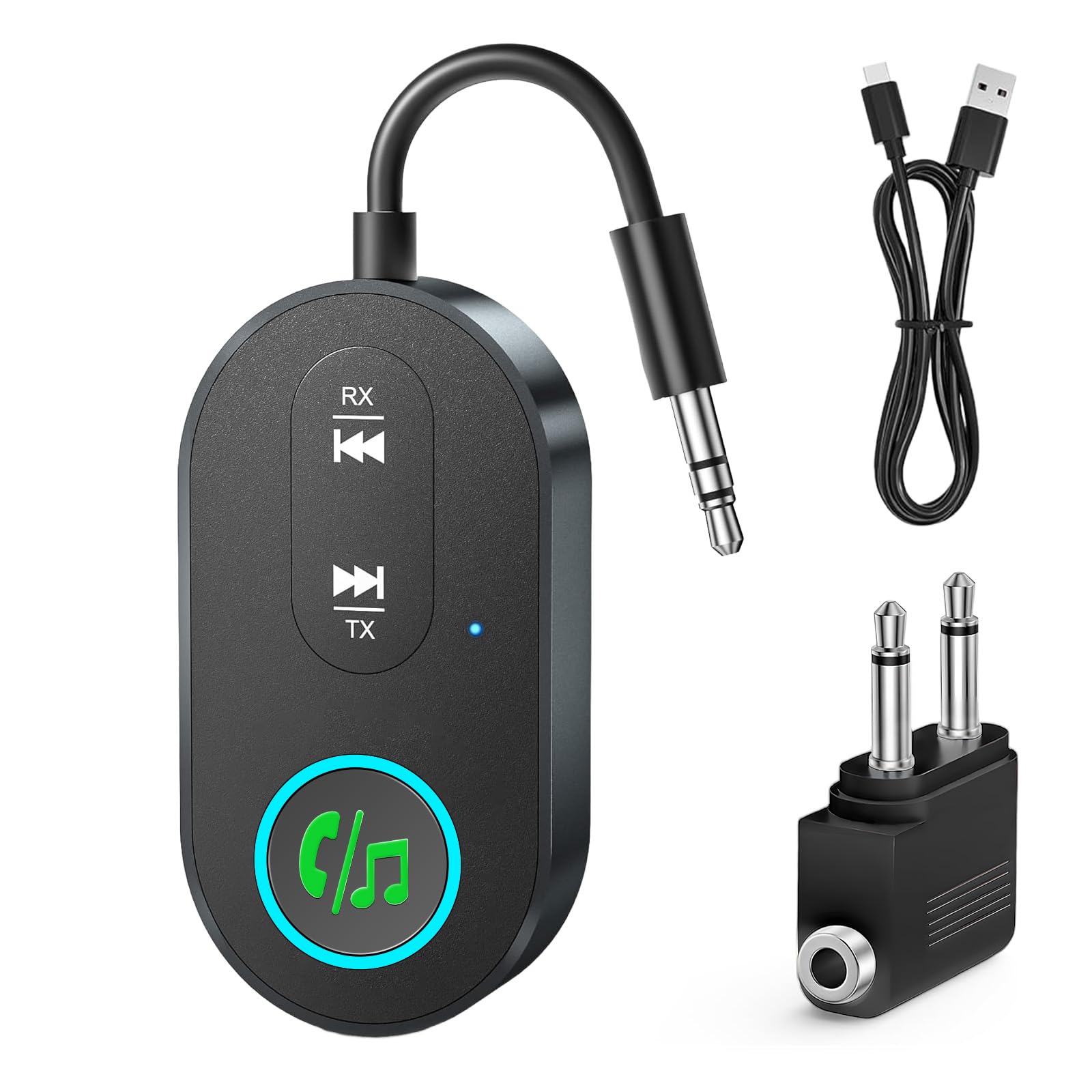 3.5mm Bluetooth Transmitter for TV, Headphones, Airplane, Dual Bluetooth Transmitter Receiver, bluetooth Receiver 3.5mm Jack for Headphones,Car, Dual Pairing, Stable Connection & Easy to Use-image-9