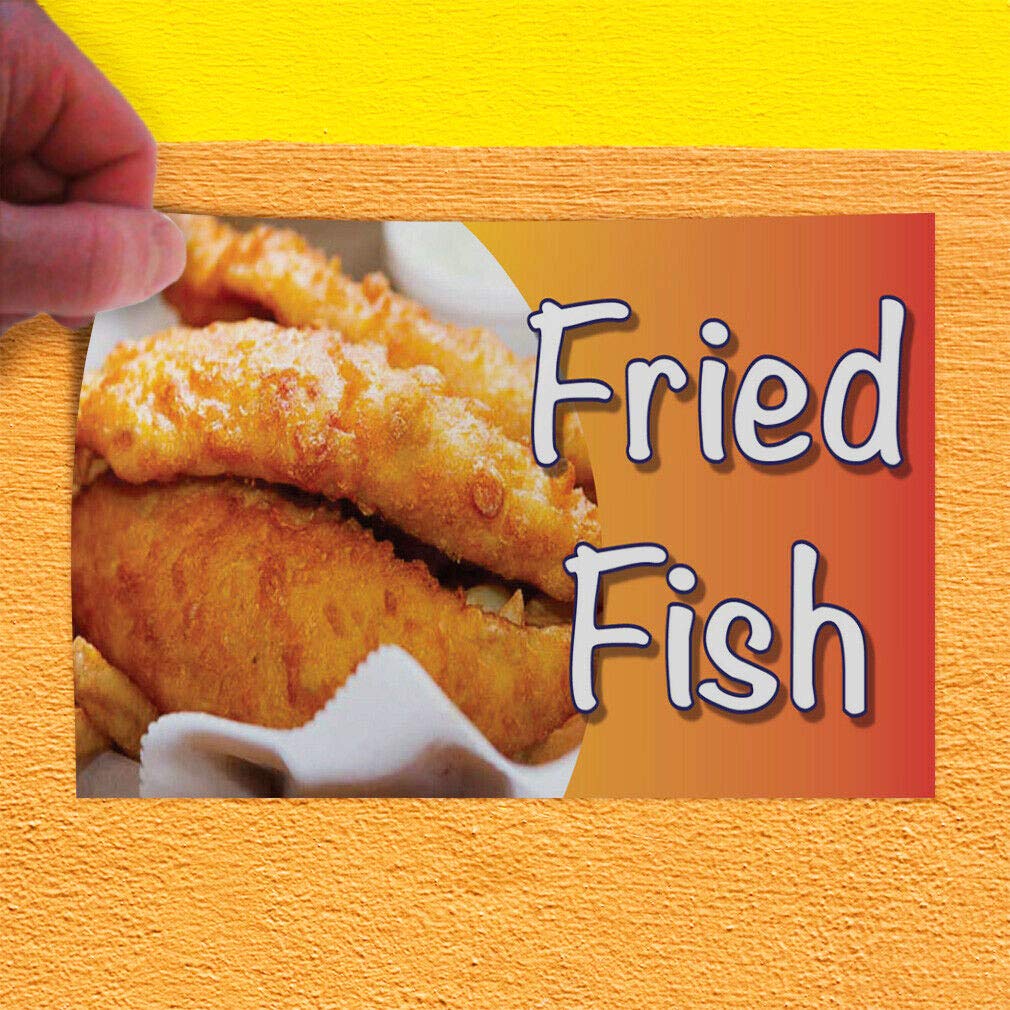 Decal Sticker Fried Fish Restaurant Cafe Bar Restaurant & Food Store Sign Brown 8"