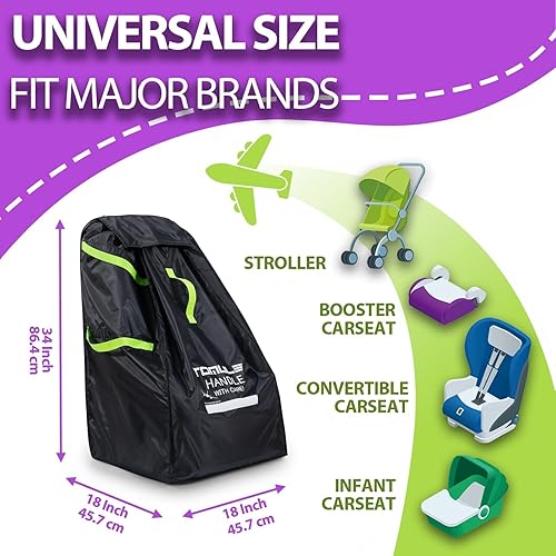 Miniatura 2 de TOMULE Bolsas de asiento de automóvil para viajes aéreos - Funda duradera para asiento de automóvil para viajes en avión - Bolsa acolchada para