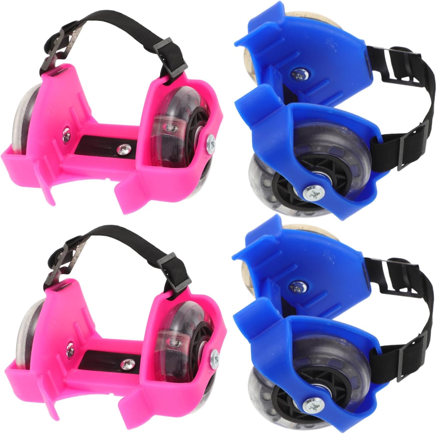 Homoyoyo Adjustable PVC Roller Skates for Boys and - 2 Sets of Glowing Skating Shoes with Smooth Wheels - Perfect for Beginners and Outdoor Fun Ideal for ' Active Play