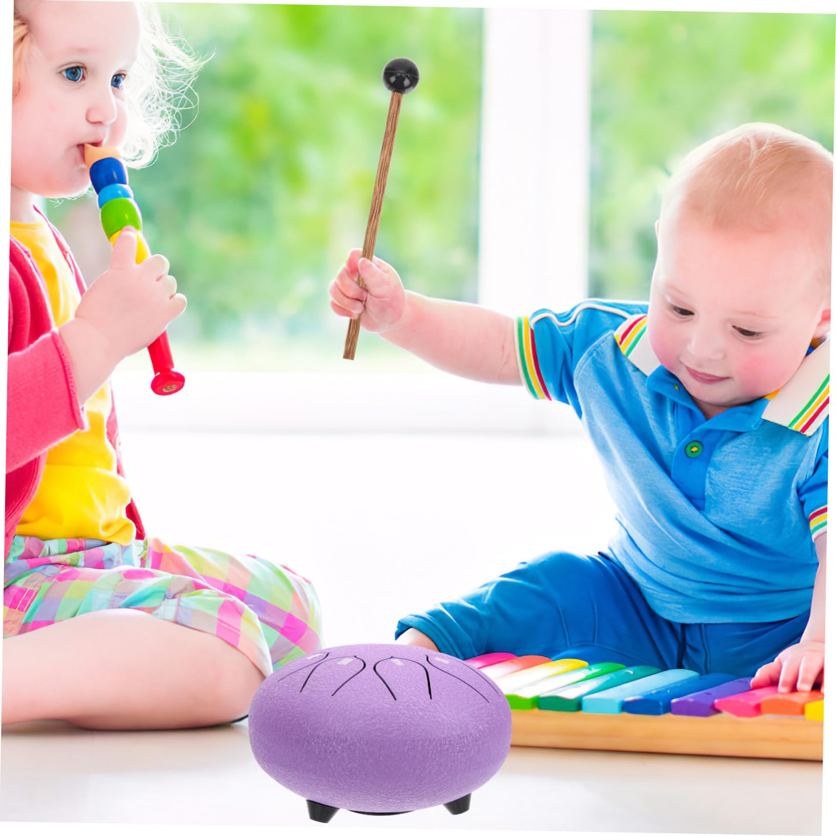BESPORTBLE Instrumento de Percusión Que Fomenta la Musicalidad de Lengua de Acero al Carbono Portátil de 8 Notas Cuerpo de Madera Púrpura y Reduce el Estrés para Principiantes