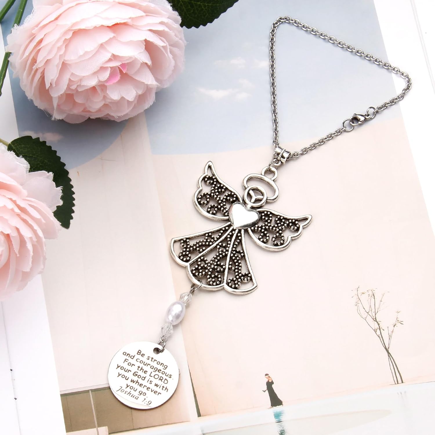 Angel Car Charms,Rear View Mirror Accessories,Guardian Angel Hanging Ornament,Bible Religious Gifts,Rear View Mirror Hanger Decor,Christian Car Accessories for Lover Family Christian Gifts - Image 5