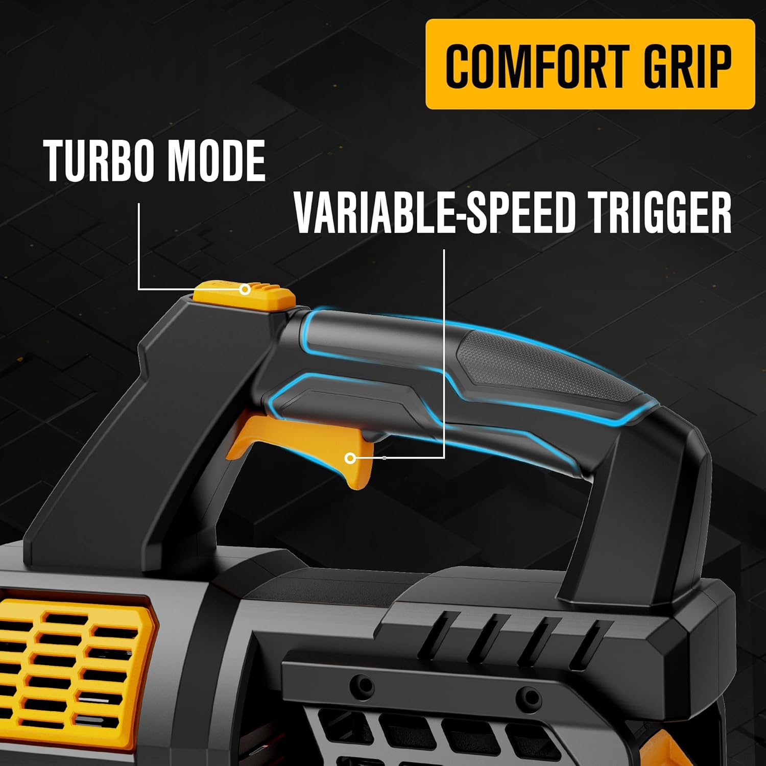 Leaf Blower Cordless 20V Powerful Electric Leaf Blower with 2x4.0Ah Batteries and Charger, Variable-Speed, Lightweight Battery Powered Leaf Blowers for Lawn Care, Patio, Blowing Leaves, Dust - Image 5