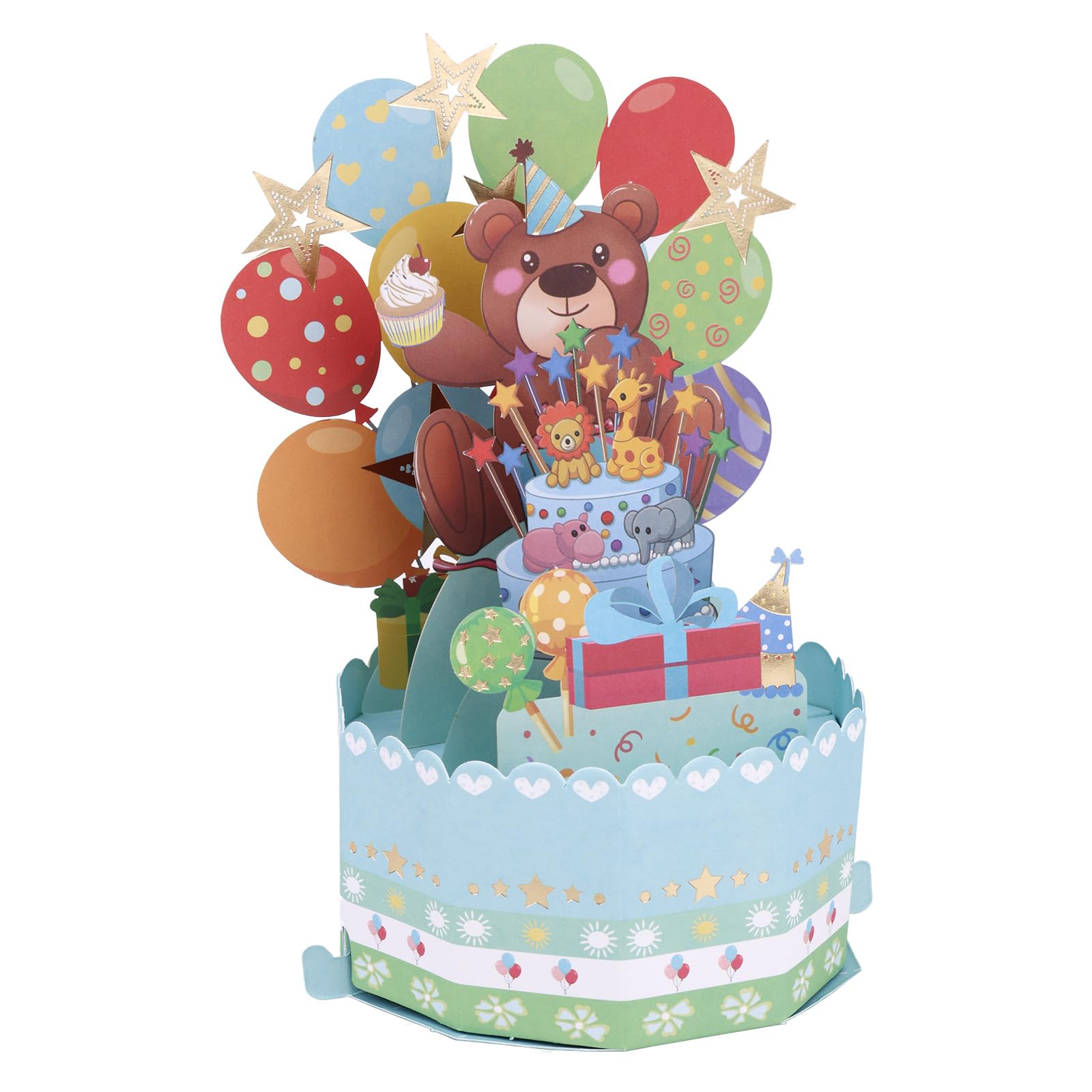 Penitue Bear Pop Up Card with Envelope & Greeting Card for Kids